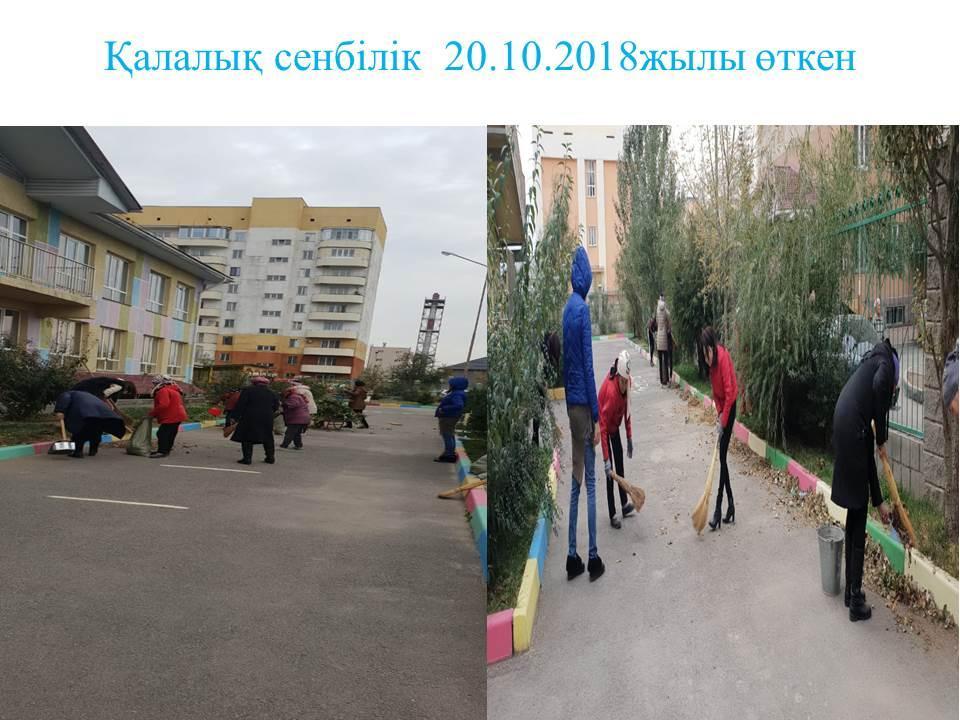 Қалалық сенбілік 20.10.2018 жылы өткен.